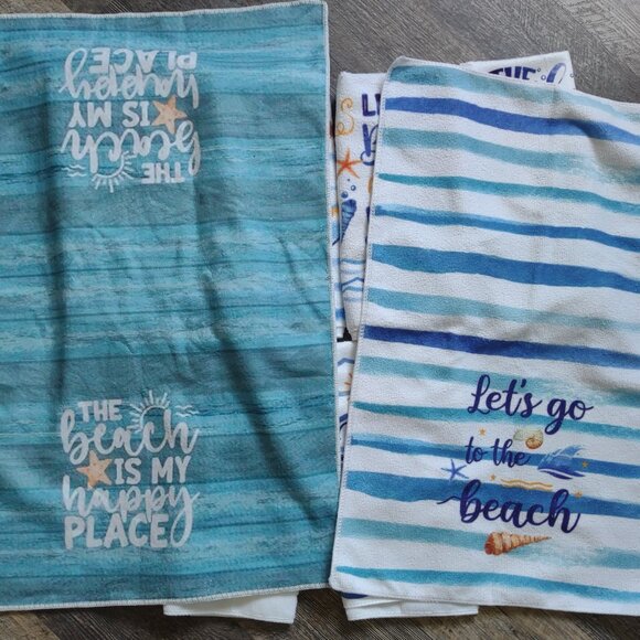 8-Beach-Themed HandTowels for Kitchen or Bathroom nwot - Picture 2 of 4